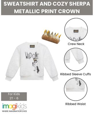 Little Boys Warner Bros. Max Cozy Sherpa Sweatshirt and Felt Faux Fur Crown