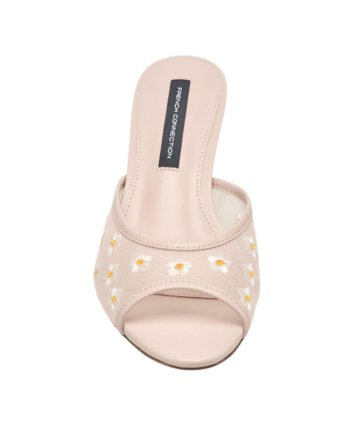 Женские туфли French Connection Nancy Mesh Embroidered Kitten Heel, цвет: Телесный — фото 3