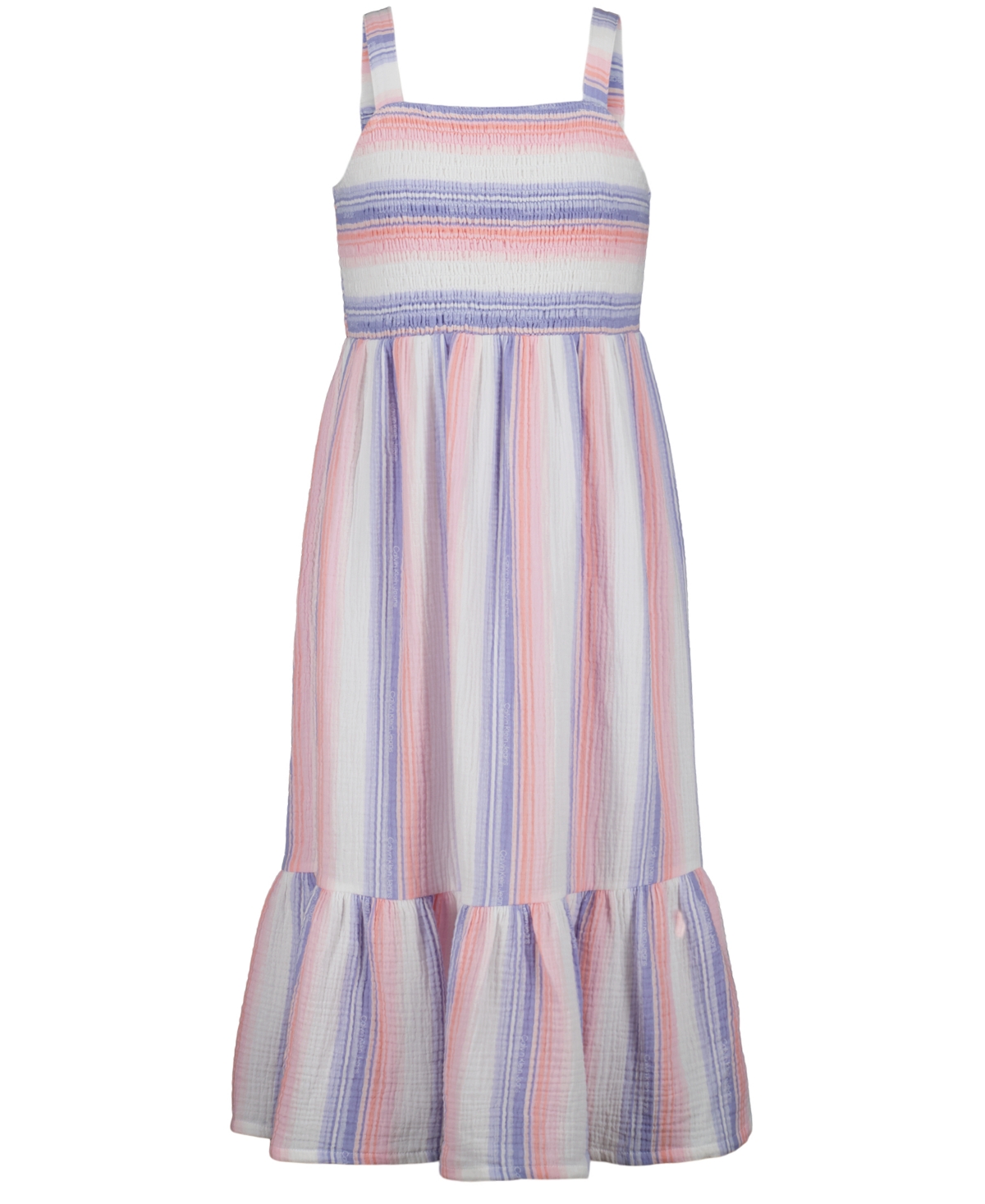 CALVIN KLEIN BIG GIRLS PRINTED STRIPE SUNDRESS 
