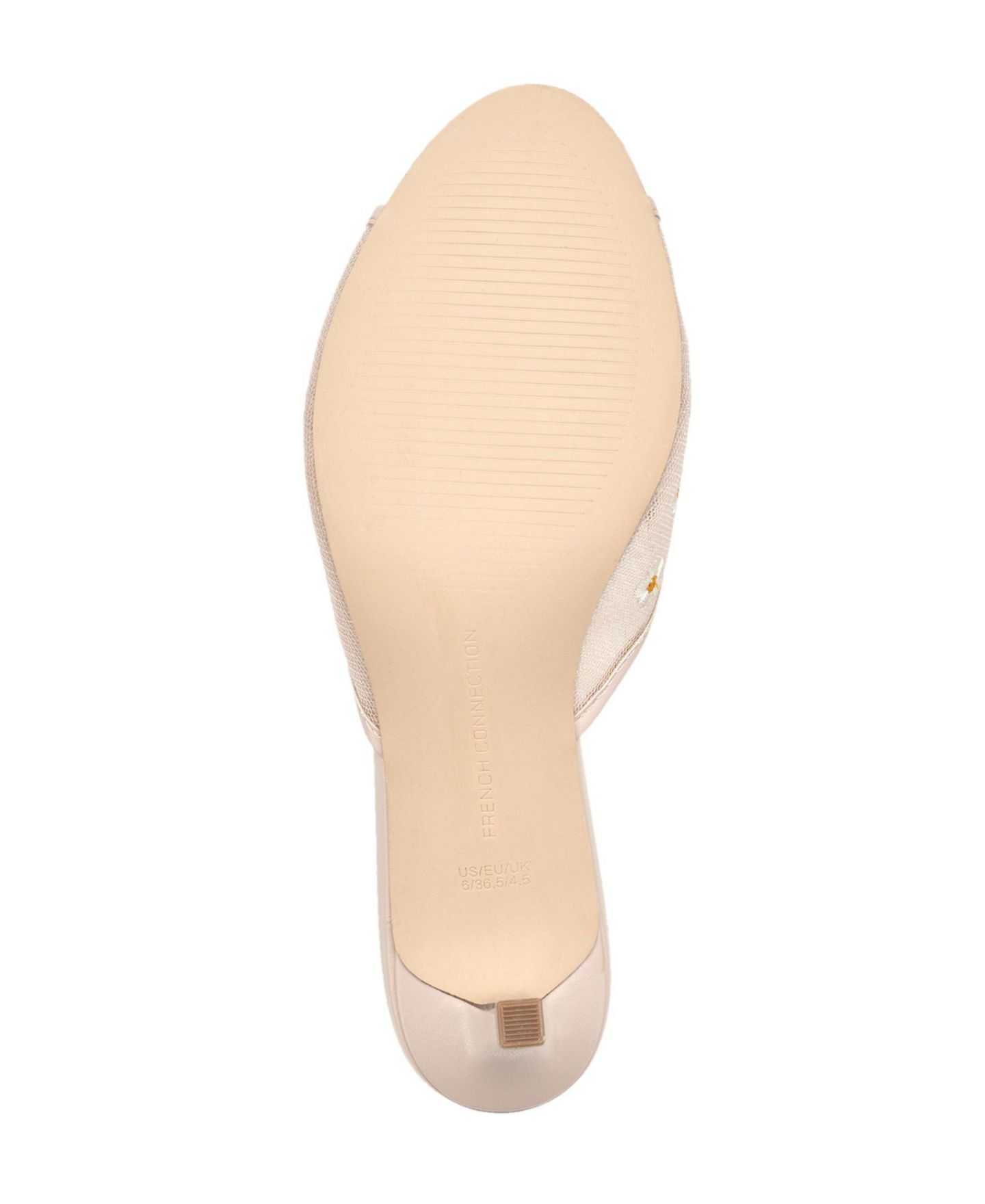 Женские туфли French Connection Nancy Mesh Embroidered Kitten Heel, цвет: Телесный — фото 6