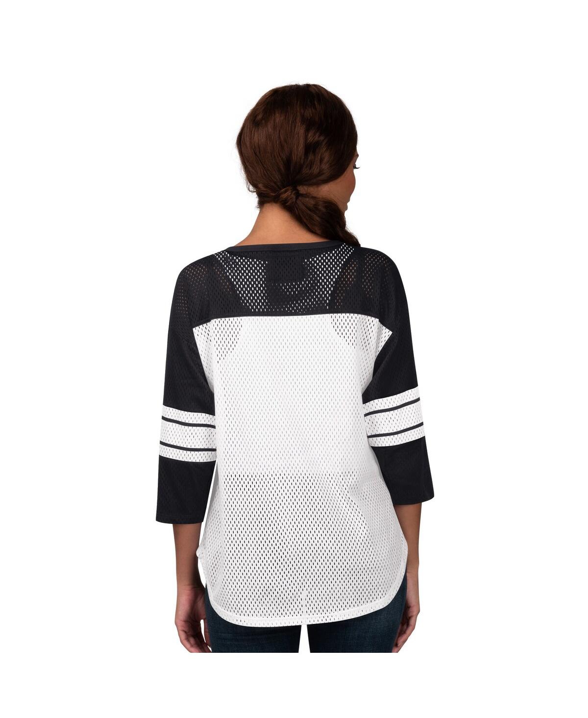 Shop G-iii 4her By Carl Banks Women's Black Philadelphia Eagles First Team 3/4-sleeve Mesh T-shirt