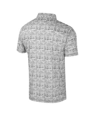 Men's White Arkansas Razorbacks Big Tall It's Time Allover Printed Polo Shirt