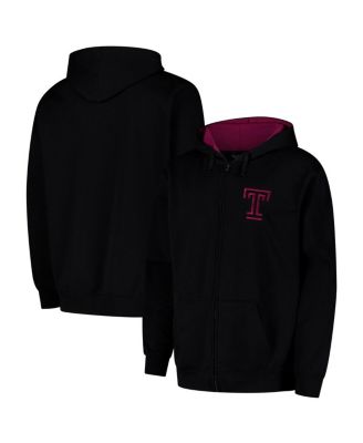Colosseum - Men's  Black Temple Owls Arch  Logo 3.0 Full-Zip Hoodie