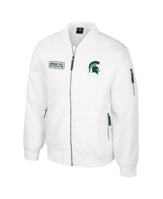 Men's Michigan State Spartans White Rabbit Full-Zip Bomber Jacket