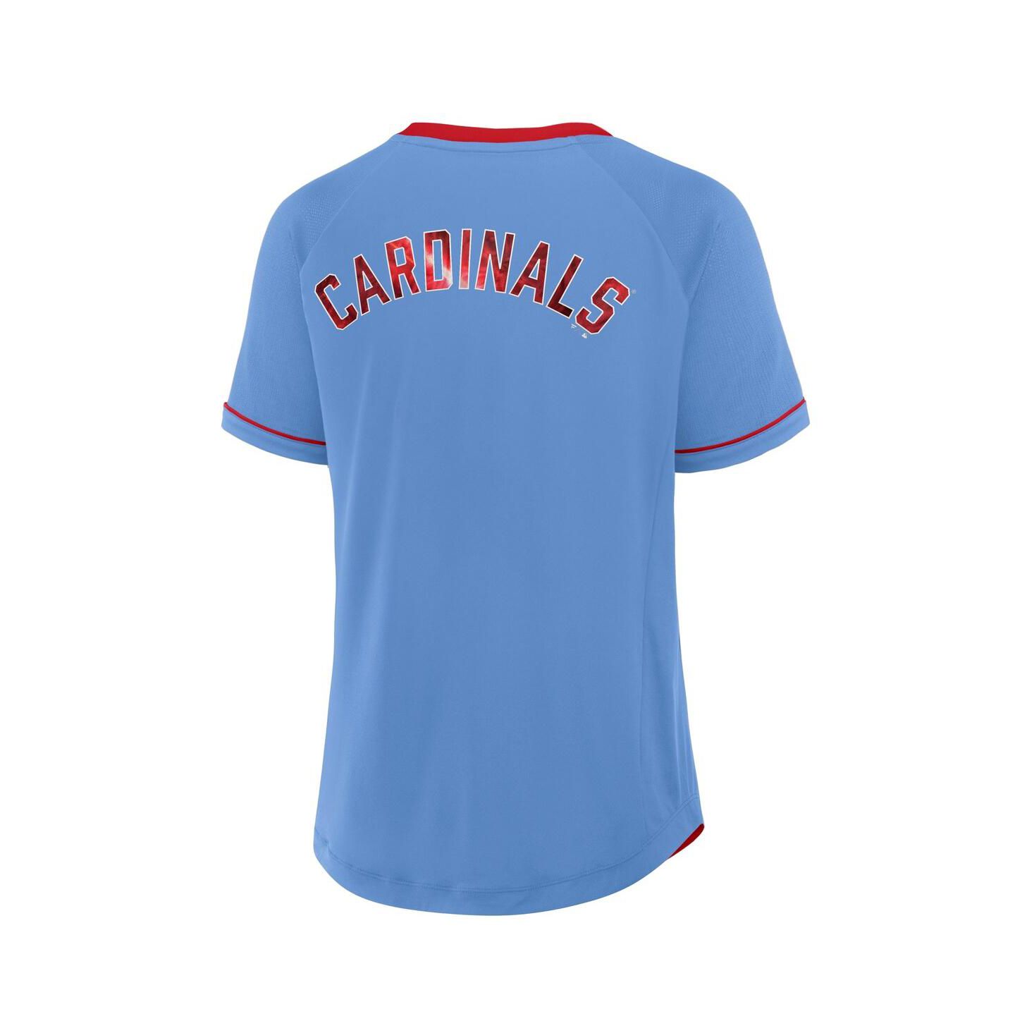 Женская футболка Fanatics Light Blue St. Louis Cardinals Cooperstown Collection League Diva V-Neck — фото 2