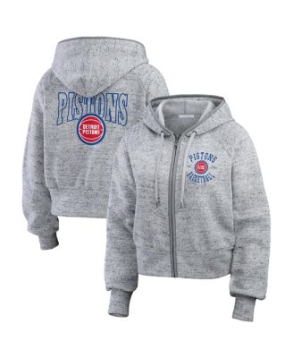 WEAR by Erin Andrews - Women's Heather Gray Detroit Pistons Speckled Radiator Full-Zip Hoodie
