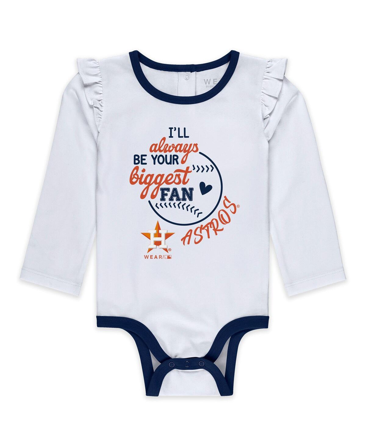 Wear By Erin Andrews Baby Boys And Girls 3-piece Houston Astros Tutu Set In White,navy