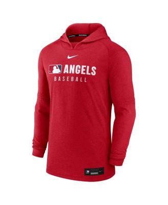 Men's Heather Red Los Angeles Angels Authentic Collection Tri-Blend Performance Pullover Hoodie