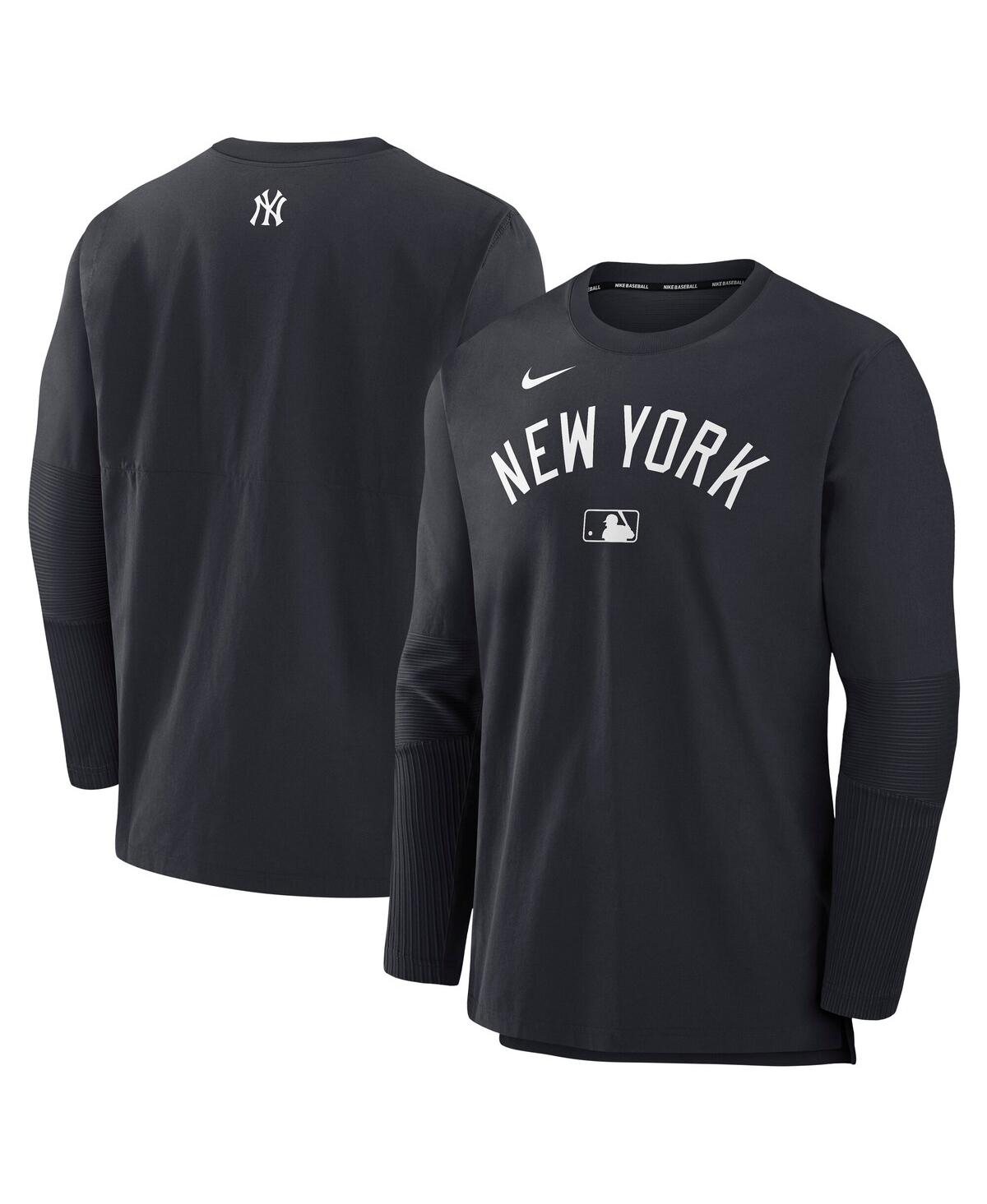 Nike Men's Navy New York Yankees Authentic Collection Lightweight Player Tri-Blend Performance Pullover Sweatshirt - Navy