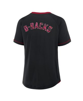 Women's Black Arizona Diamondbacks League Diva Star Raglan V-Neck Top