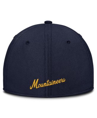 Men's Navy West Virginia Mountaineers 2025 Dugout Coaches Rise Swoosh Performance Flex Hat