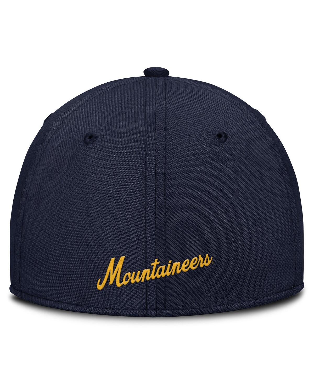 Nike Men's Navy West Virginia Mountaineers 2025 Dugout Coaches Rise Swoosh Performance Flex Hat