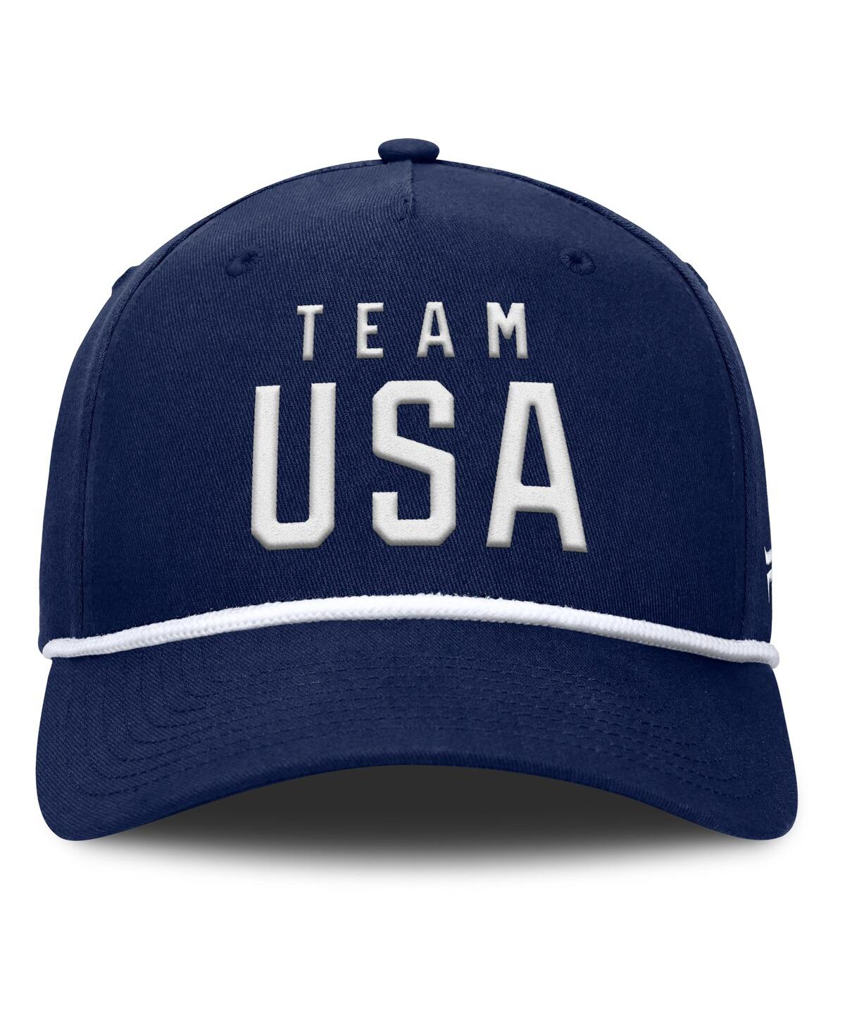 Fanatics Men's Navy Team Usa Captain Rope Adjustable Hat In Navy