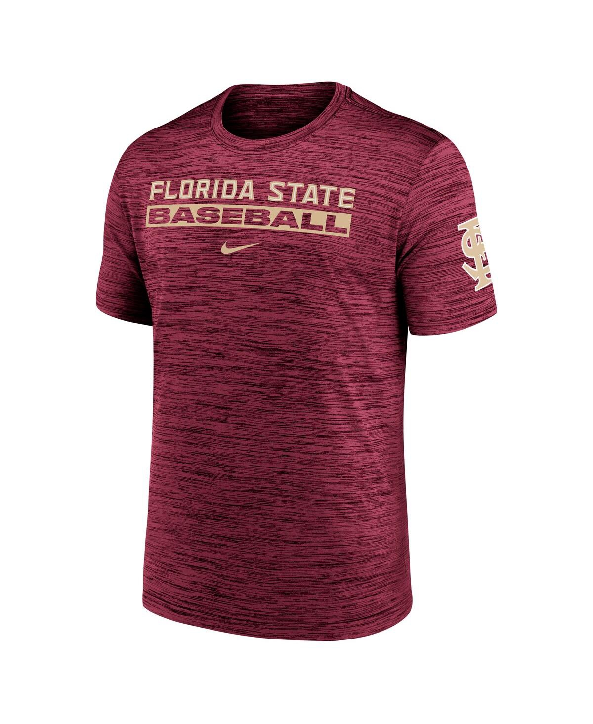 Nike Florida State Seminoles Velocity Baseball Wordmark Stack  Men's Dri-fit College T-shirt In Burgundy