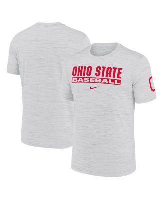 Nike - Men's  Ash Ohio State Buckeyes Velocity Baseball Wordmark Stack Performance T-shirt