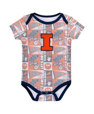 Newborn Navy Illinois Fighting Illini Sunday Comics Bodysuit 3-Pack