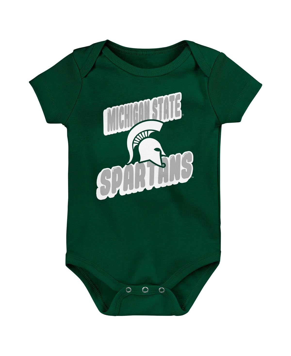Outerstuff Newborn Green Michigan State Spartans Sunday Comics Bodysuit 3-pack