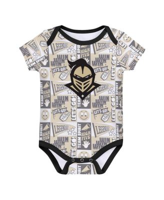 Newborn Gold/Black UCF Knights Sunday Comics Bodysuit 3-Pack