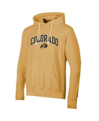 Men's Gold Colorado Buffaloes Skinny Arch Over Vintage Wash Pullover Hoodie