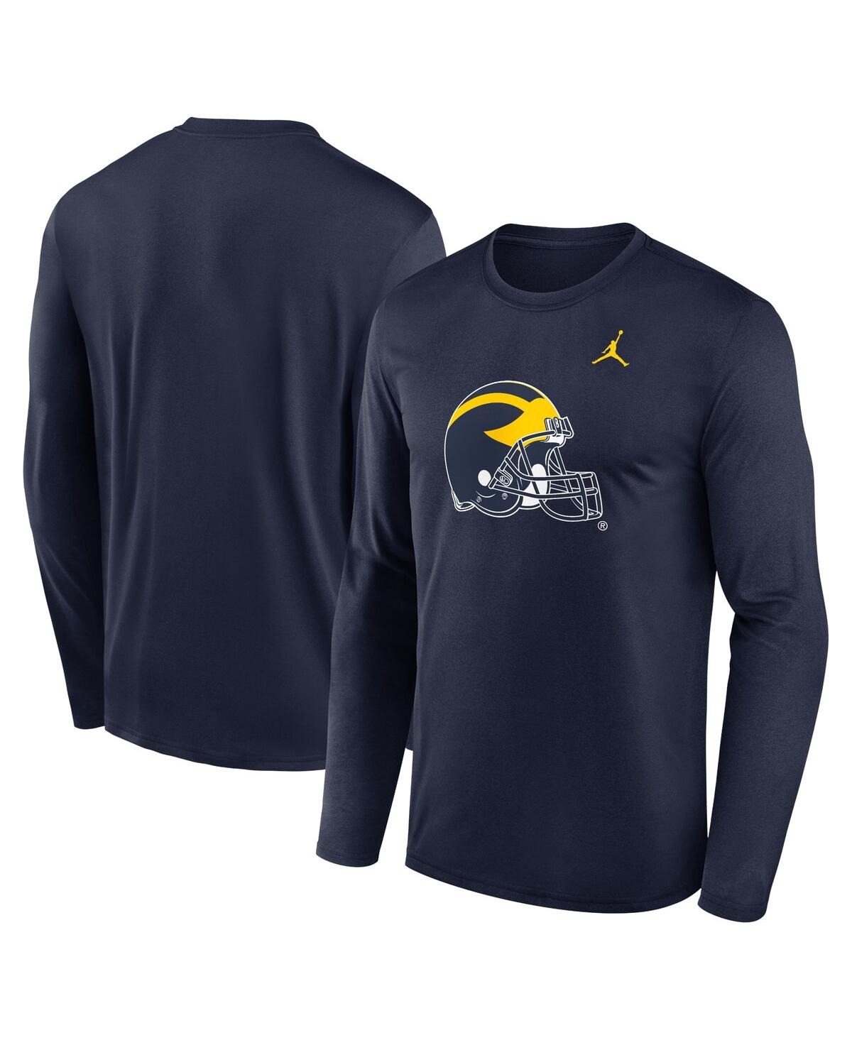 Jordan Men's Navy Michigan Wolverines Prime Timealternate Logo Legend Long Sleeve T-shirt In Navy