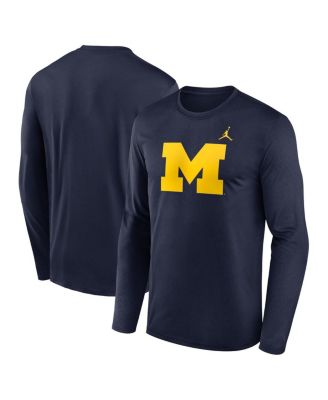 Jordan - Men's Navy Michigan Wolverines Primetime Primary Legend Long Sleeve T-shirt