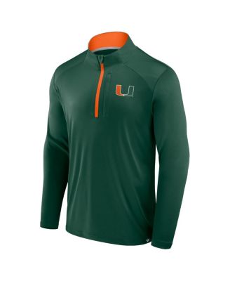 Men's Green Miami Hurricanes Fundamental Defender Quarter-Zip Sweatshirt