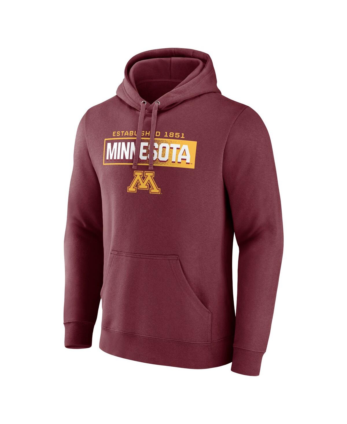 Fanatics Men's Maroon Minnesota Golden Gophers Iconic Fleece Down The Field Pullover Hoodie In Maroon