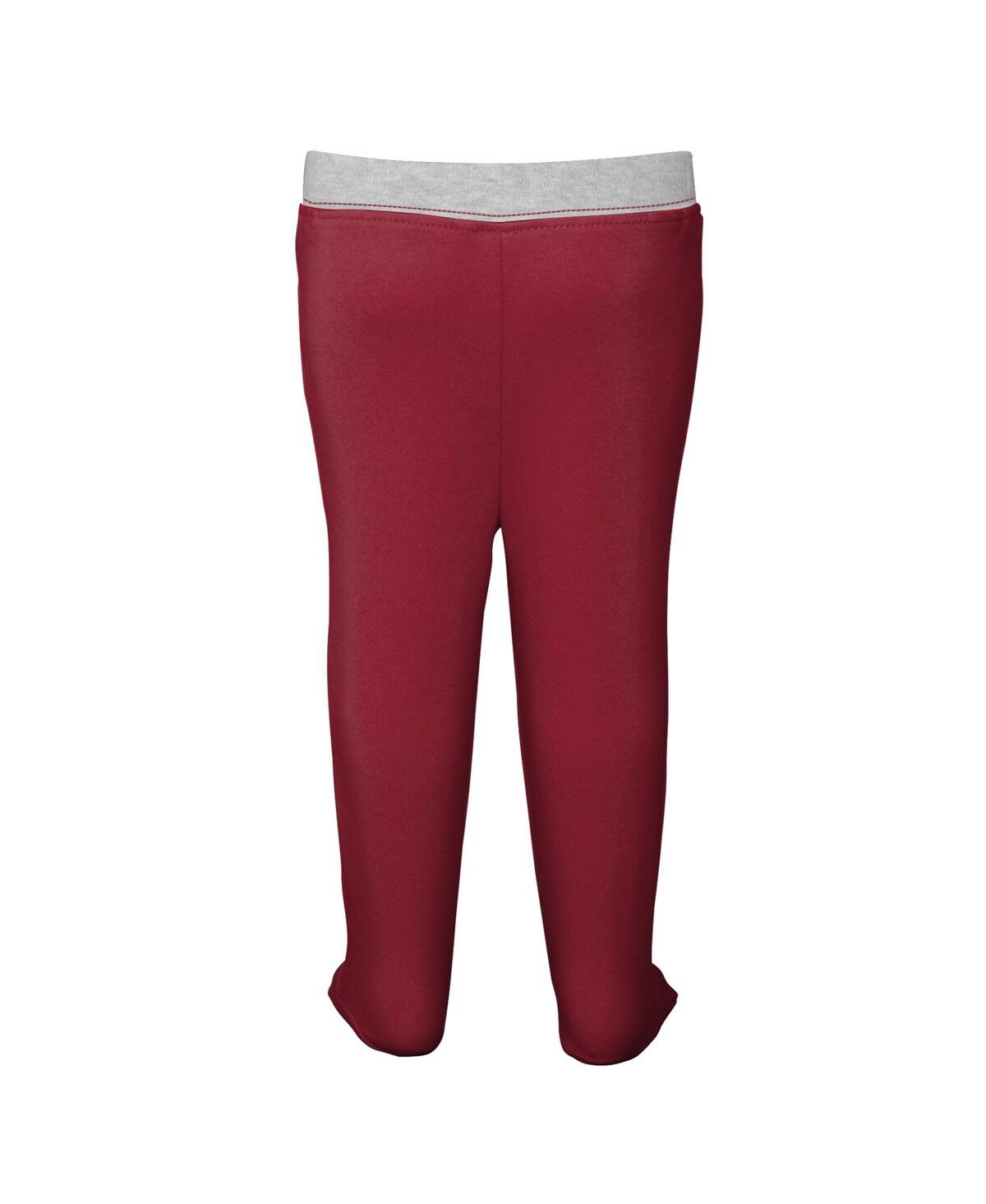 Outerstuff Baby Boys And Girls 3-piece Crimson/white Oklahoma Sooners Dream Team Raglan Long Sleeve Bodysuit, H In Crimson,white