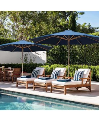 13FT Large Outdoor Patio Umbrella UV30+ Wood 8 Rib Pole for Table Beach Yard Garden Wedding Deck Cafe Pool Navy