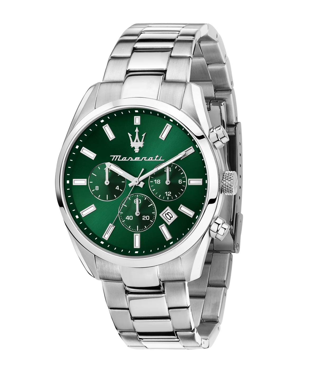 Men's Multifunction Stainless Steel Metal Band Watch, 43mm - Stainless Steel