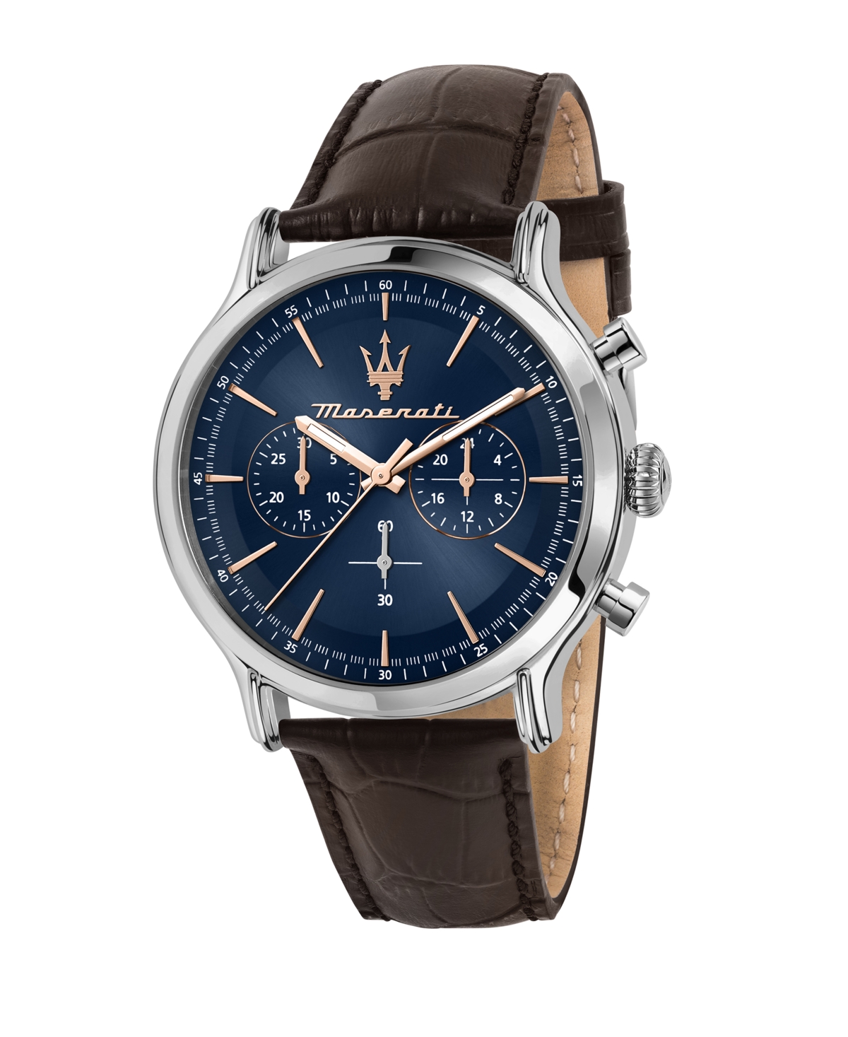 Men's Chronograph Brown Leather Watch, 42mm - Brown