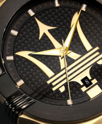 Men's Date Gold Metal Band Watch, 42mm