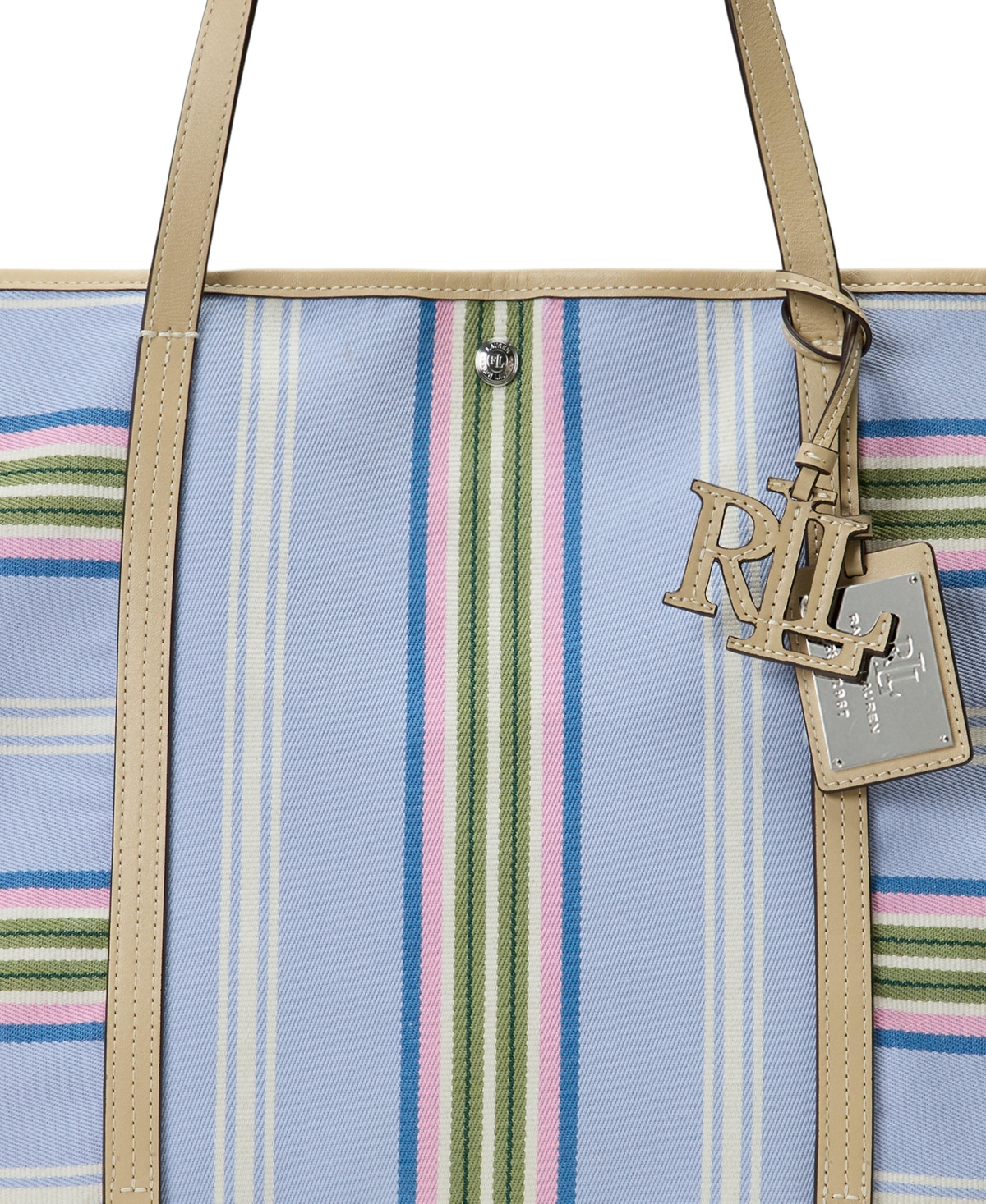 Ralph Lauren Striped Twill Extra-large Emerie Tote In Multi