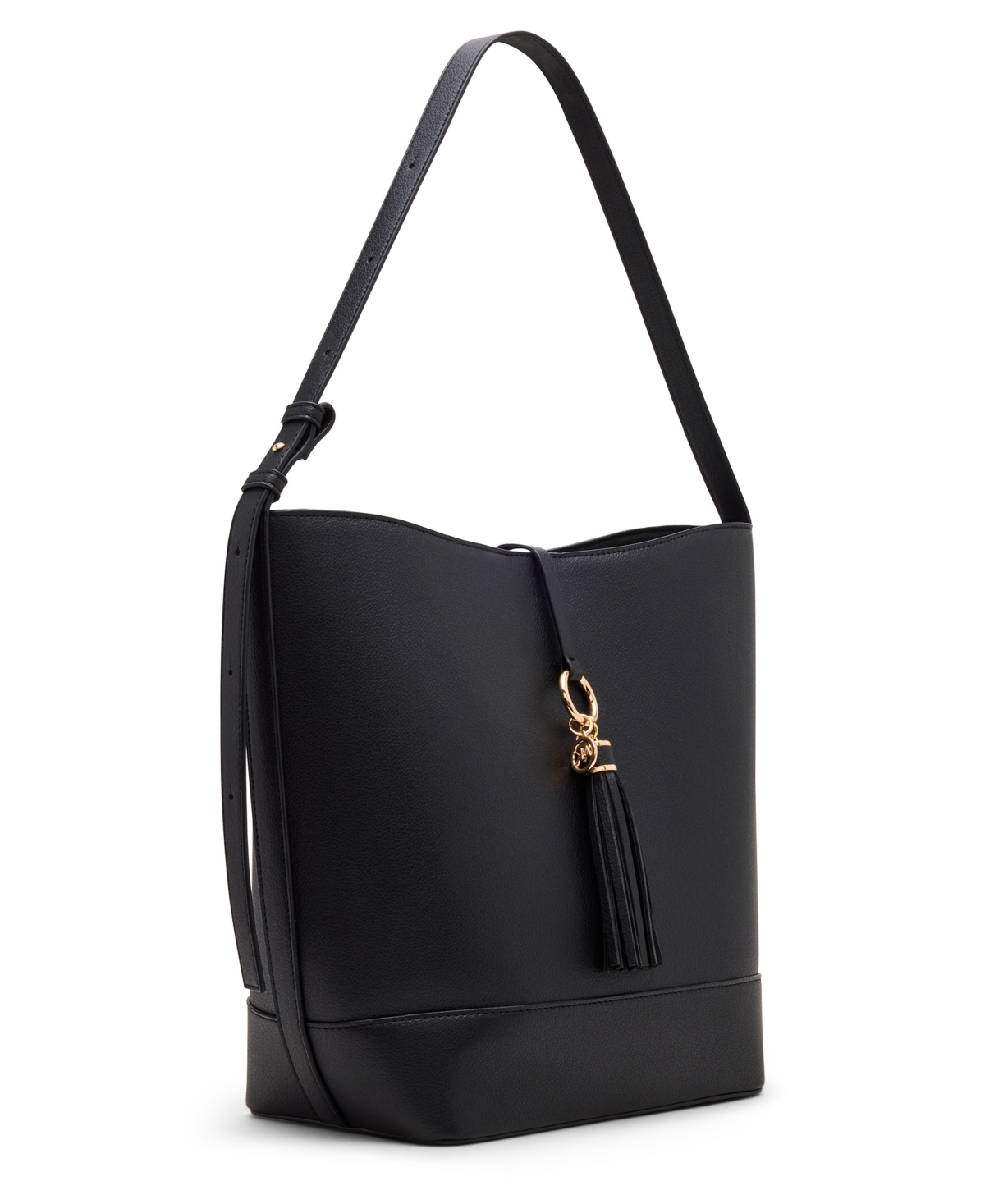 Shop Anne Klein Tassel Large Hobo Bag In Black