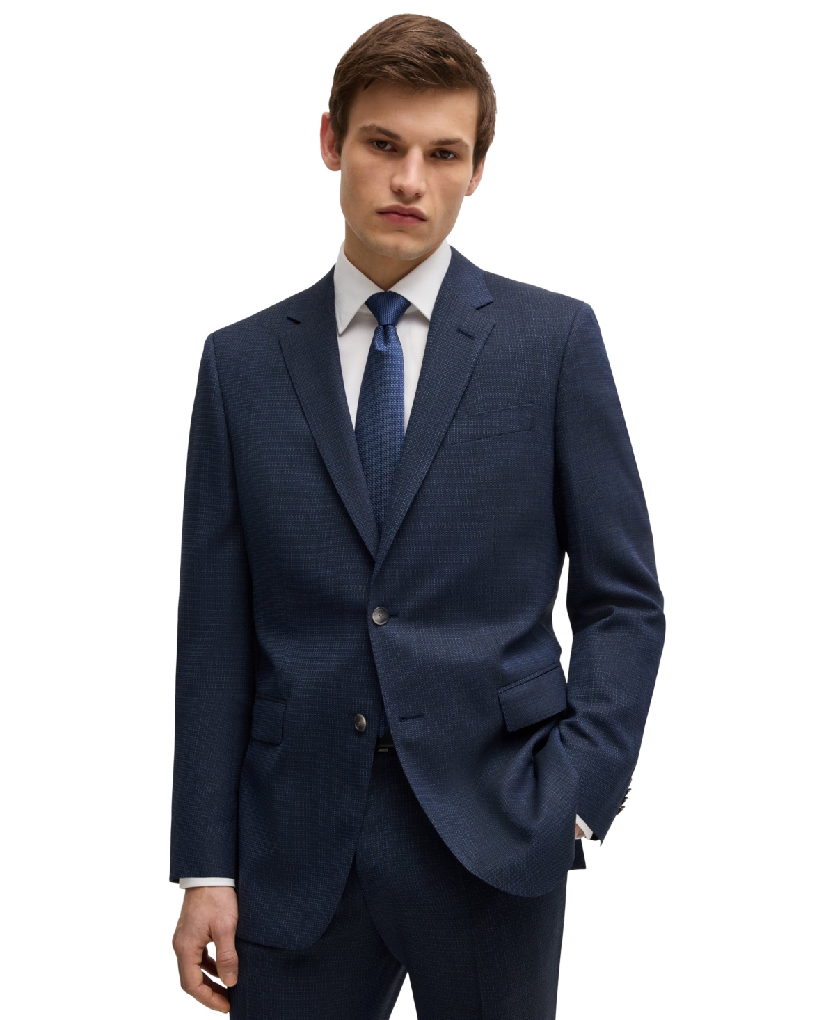 Shop Hugo Boss Boss By  Men's Slim-fit Suit In Dark Blue