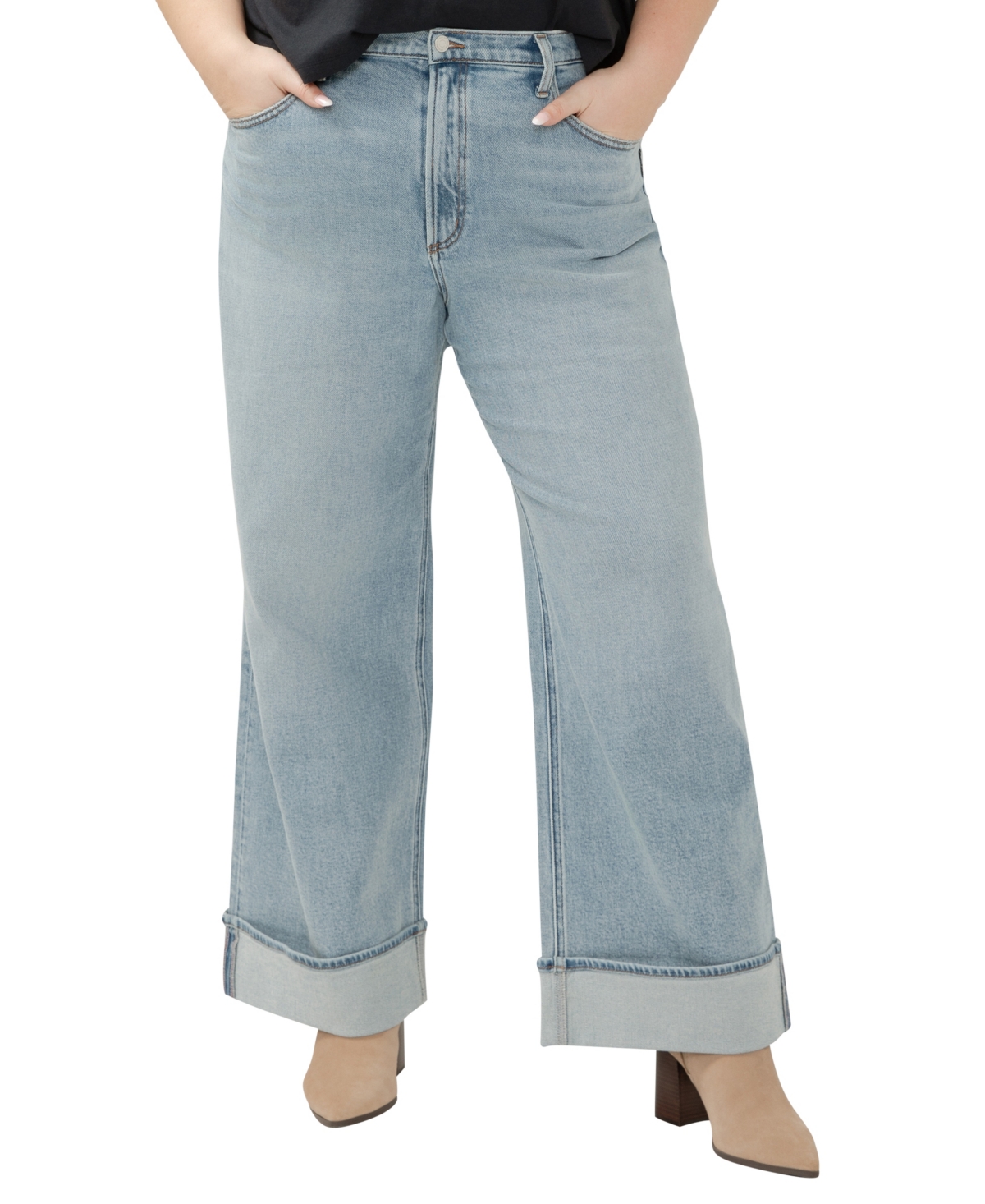 Silver Jeans Co. Plus Size Highly Desirable High Rise Wide Leg Jeans