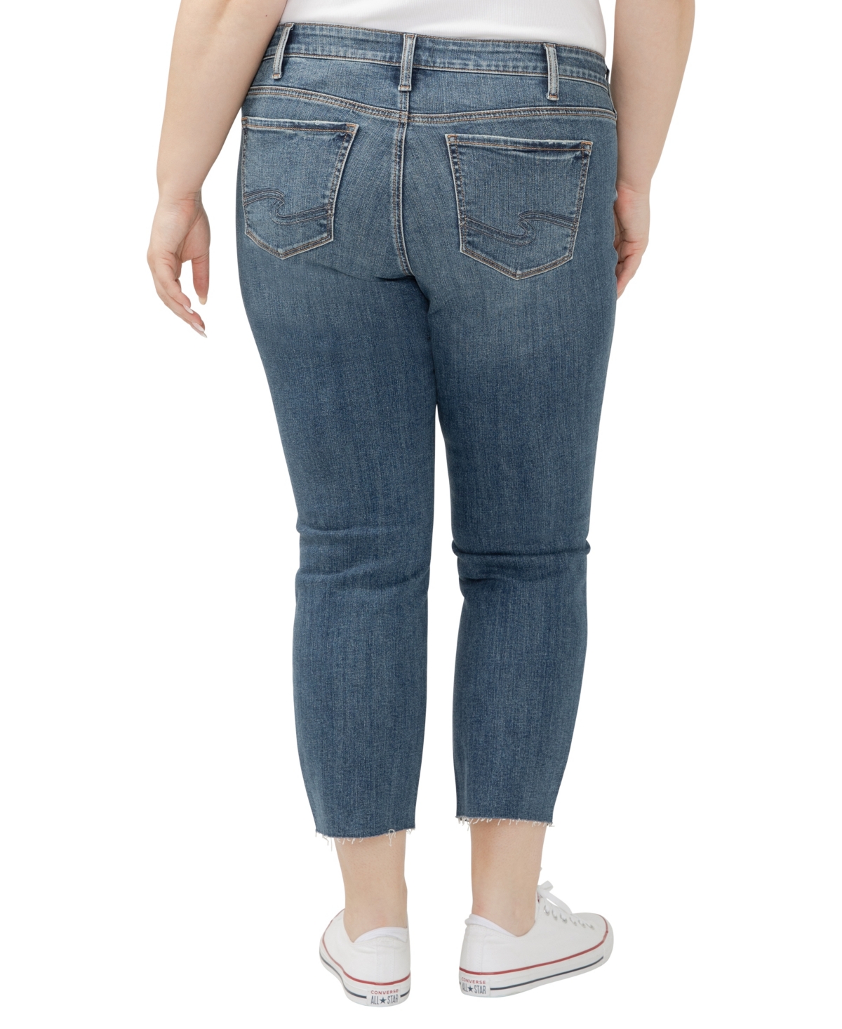Silver Jeans Co. Plus Elyse Mid Rise Comfort Fit Ankle Straight