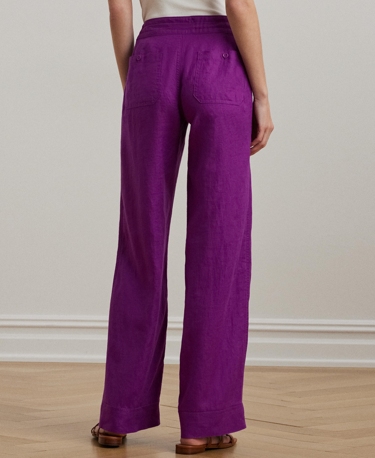 Shop Ralph Lauren Wide-leg 100% Linen Pants, Regular & Petite