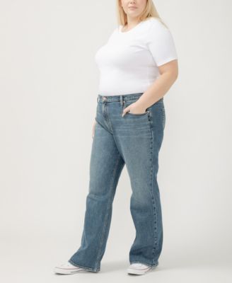 Plus Size Mid Rise Baggy Bootcut Jeans