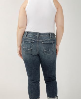 Plus Size Suki Mid Rise Curvy Fit Straight Crop Jeans