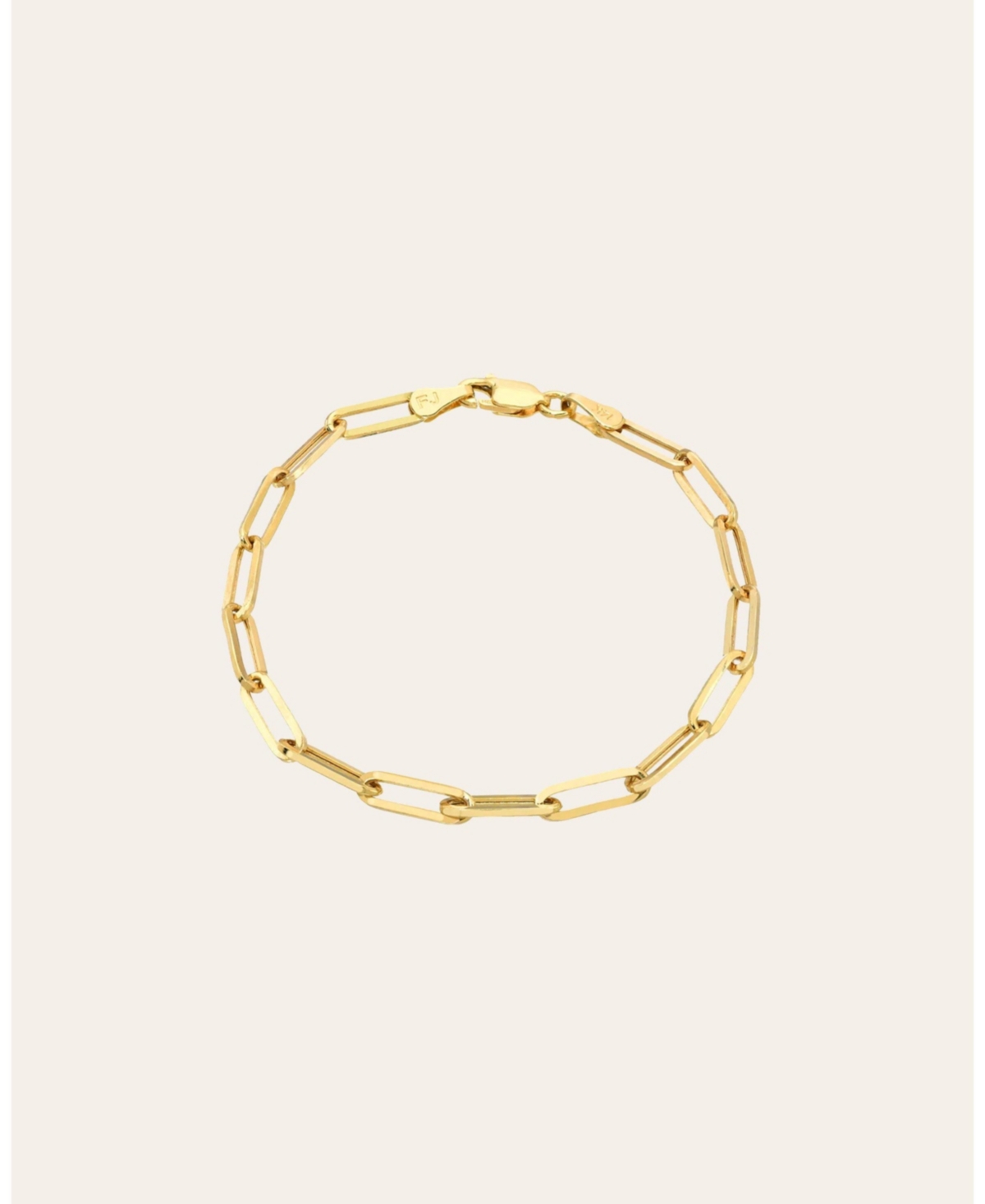 14k Gold Large Paper Clip Bracelet - Yellow gold