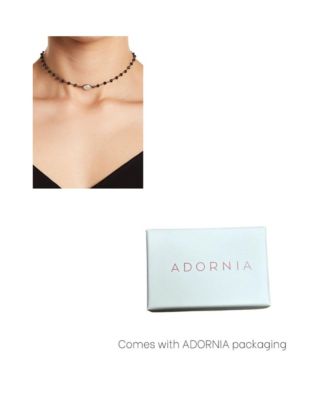 Rosary Choker Necklace moonstone black spinel silver