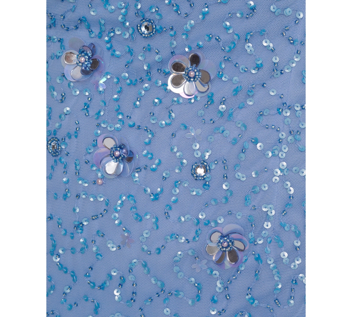 Shop Adrianna Papell Women's V-neck Petal-sleeve Beaded Gown In Bluebell