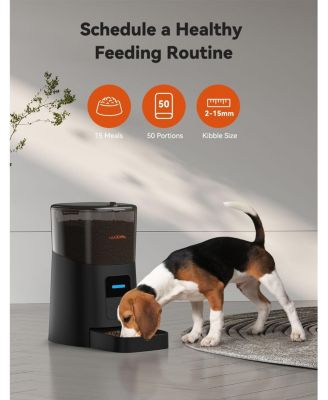 6L Automatic Cat Feeder, WiFi Automatic Dog Feeder with APP Control for Remote Feeding, Automatic Cat Food Dispenser with Low Food Sensor and Voice Recorder, Up to 15 Meals Per Day