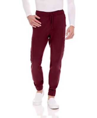 Men's Scrubs Pants- Stretch Scrub Joggers Bottoms with Six Pockets, Royal, Large