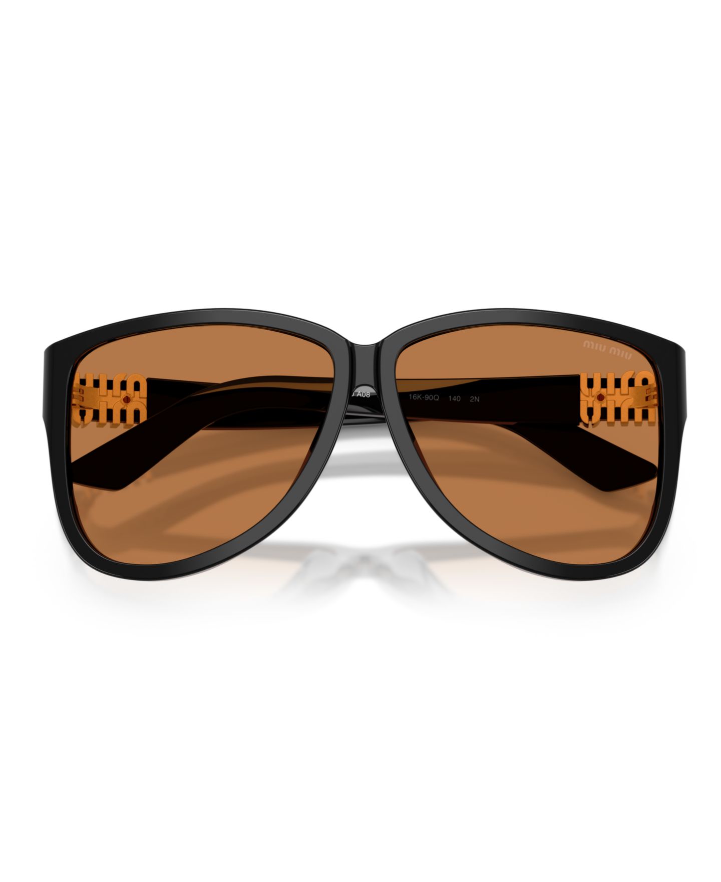 Женские солнцезащитные очки MIU MIU Large Sunglasses, MU A08S, цвет: Чёрный — фото 2