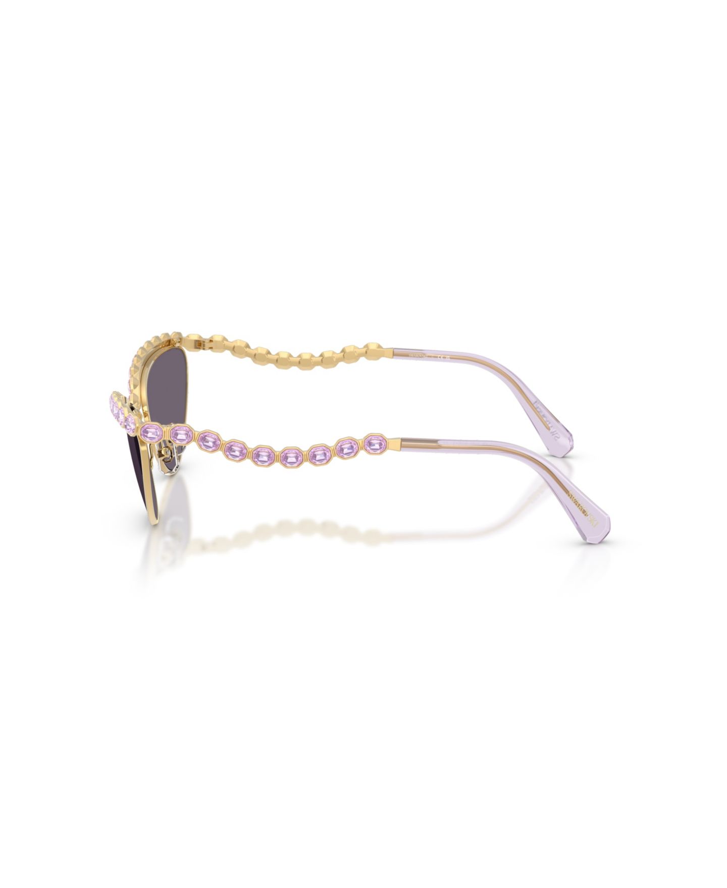 Женские солнцезащитные очки Swarovski Embellished Cat Eye Sunglasses, SK7030, цвет: Золотой — фото 4