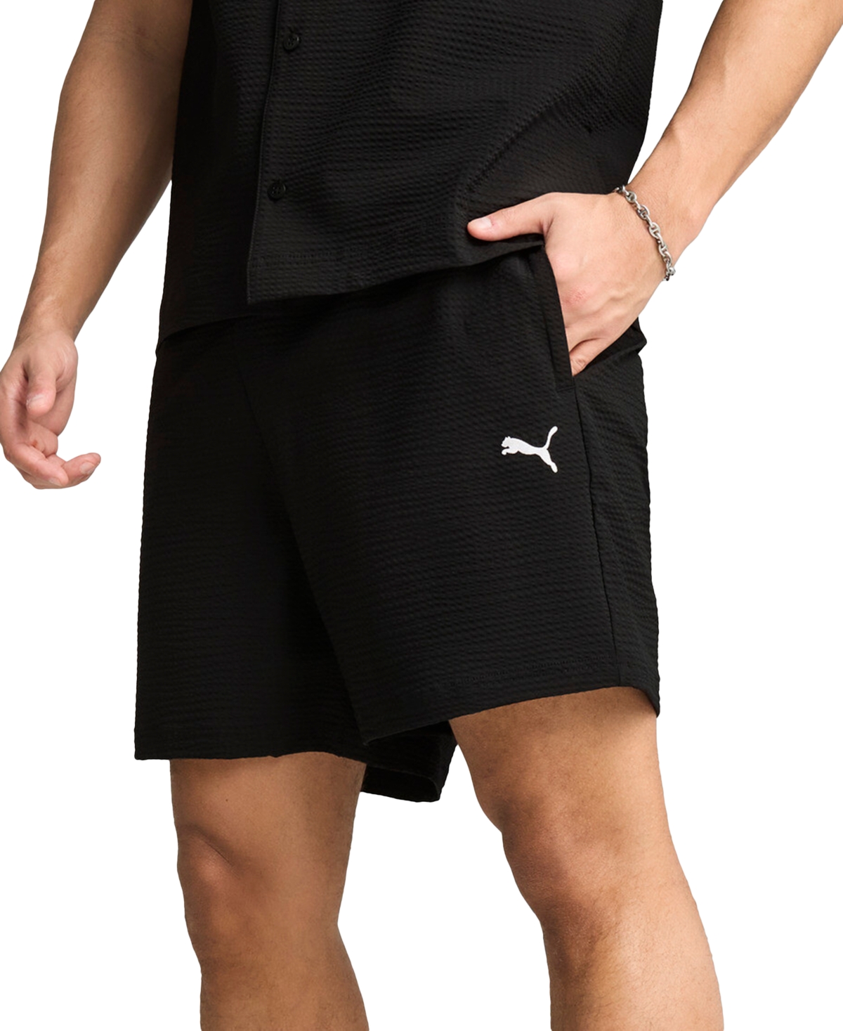 Puma Men's Relaxed-fit 6" Seersucker Shorts
