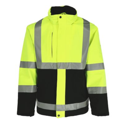 Men's HiVis 3-in-1 Rainwear Jacket - High Visibility, Waterproof, Breathable, Reflective Safety Coat with Removable Liner