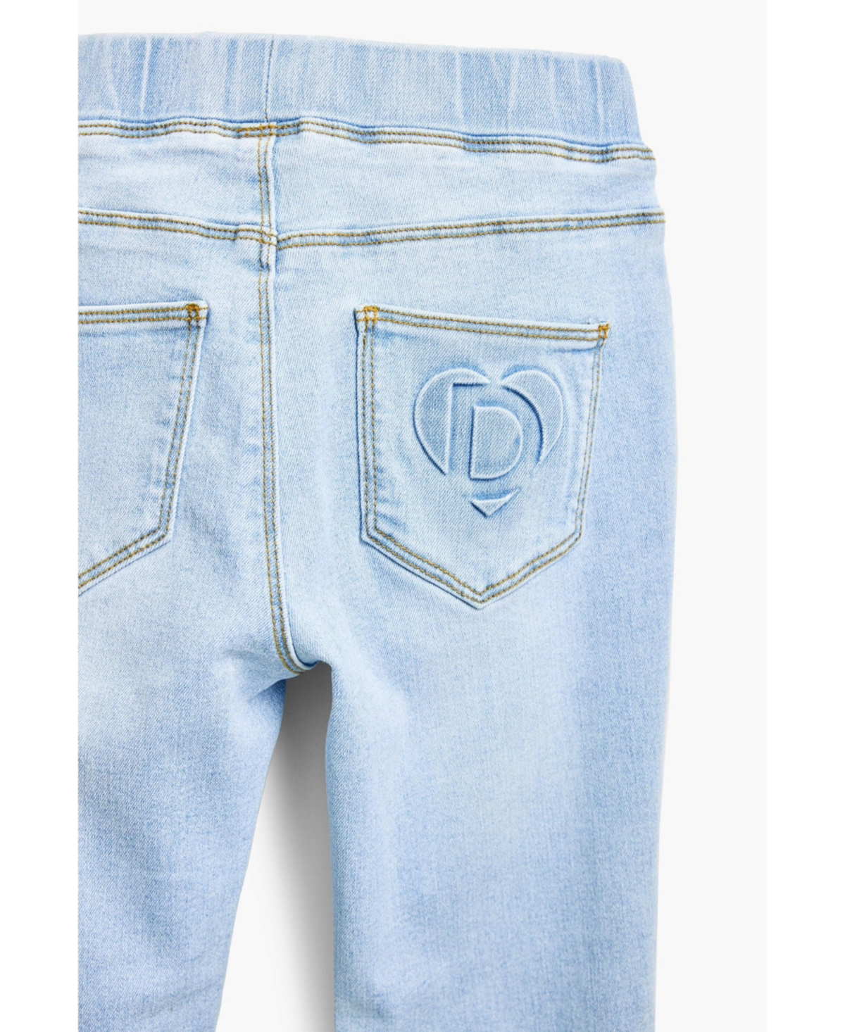 Desigual Girls's Denim Leggings Logo In Medium Blue